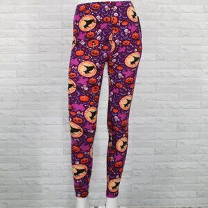 LOVELY BOUTIQUE Leggings Wicked Witches Halloween Holiday Colorful One Size